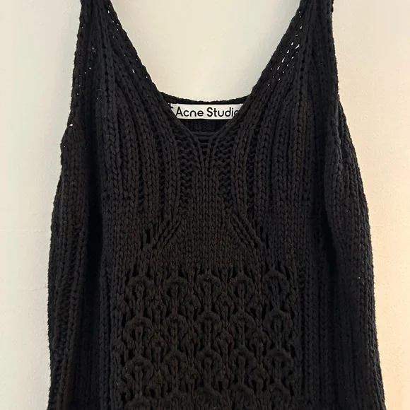 Acne Studios Black Crochet Mini Dress - Picture 4 of 8